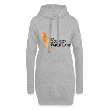 Conception d'origami japonais et origami kirigami - Sweat-shirt à capuche long Femme - gris chiné - Devant