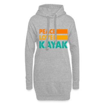 Peace Love Kayak Canoe Kayaking Rower Rowing Paddl - Hoodie-Kleid - Grau meliert - Vorne