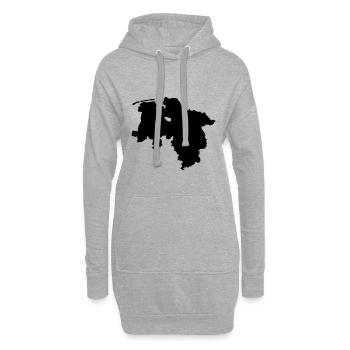 Basse-Saxe - Sweat-shirt à capuche long Femme - gris chiné - Devant