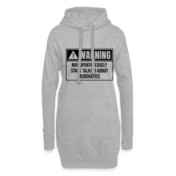 Warning May Spontaneously Start Talking About Acro - Hoodie-Kleid - Grau meliert - Vorne
