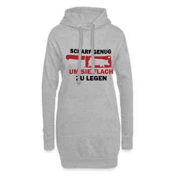 Scharf genug um sie flach zu legen Metzger - Hoodie-Kleid - Grau meliert - Vorne