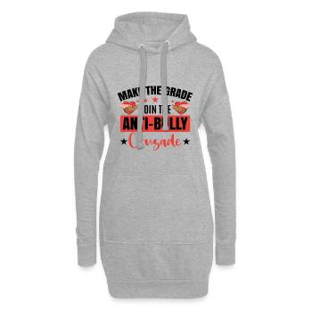 Schließe dich dem Anti-Mobbing-Kreuzzug an - Hoodie-Kleid - Grau meliert - Vorne