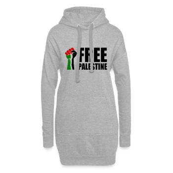 Free palestine - Hoodie-Kleid - Grau meliert - Vorne