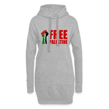 Free palestine - Hoodie-Kleid - Grau meliert - Vorne