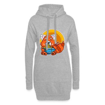 Ramen Life Motiv Raccoon Chemise Motif Ramen Noodle - Sweat-shirt à capuche long Femme - gris chiné - Devant