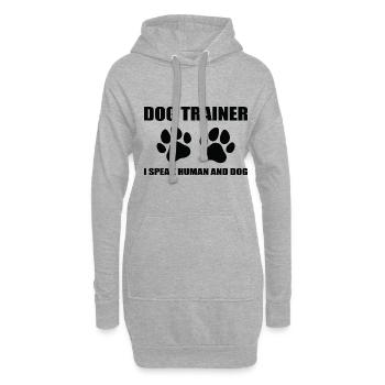 Dog Trainer I Speak Human & Dog Hundetrainer - Sweat-shirt à capuche long Femme - gris chiné - Devant
