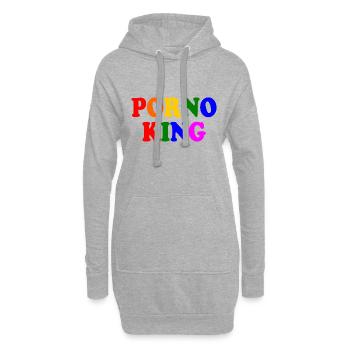 Porno king - Sweat-shirt à capuche long Femme - gris chiné - Devant