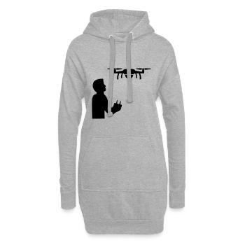 drone - Hoodie Dress - heather grey - Front
