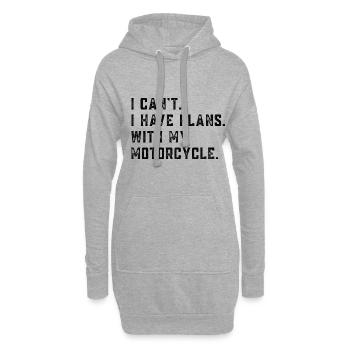 Je ne peux pas avoir de projets avec ma moto moto - Sweat-shirt à capuche long Femme - gris chiné - Devant