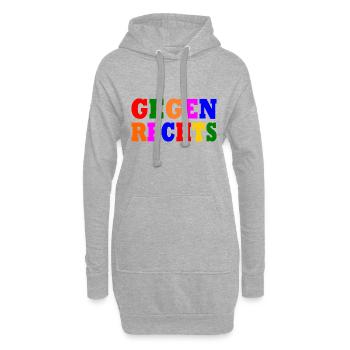 Gegen rechts - Hoodie-Kleid - Grau meliert - Vorne