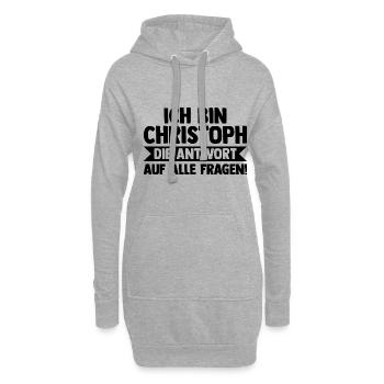 Prénom Chris Christoph - Sweat-shirt à capuche long Femme - gris chiné - Devant