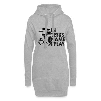 In Jesus Name spiele ich Schlagzeuger Christkatholischer Dr - Hoodie-Kleid - Grau meliert - Vorne