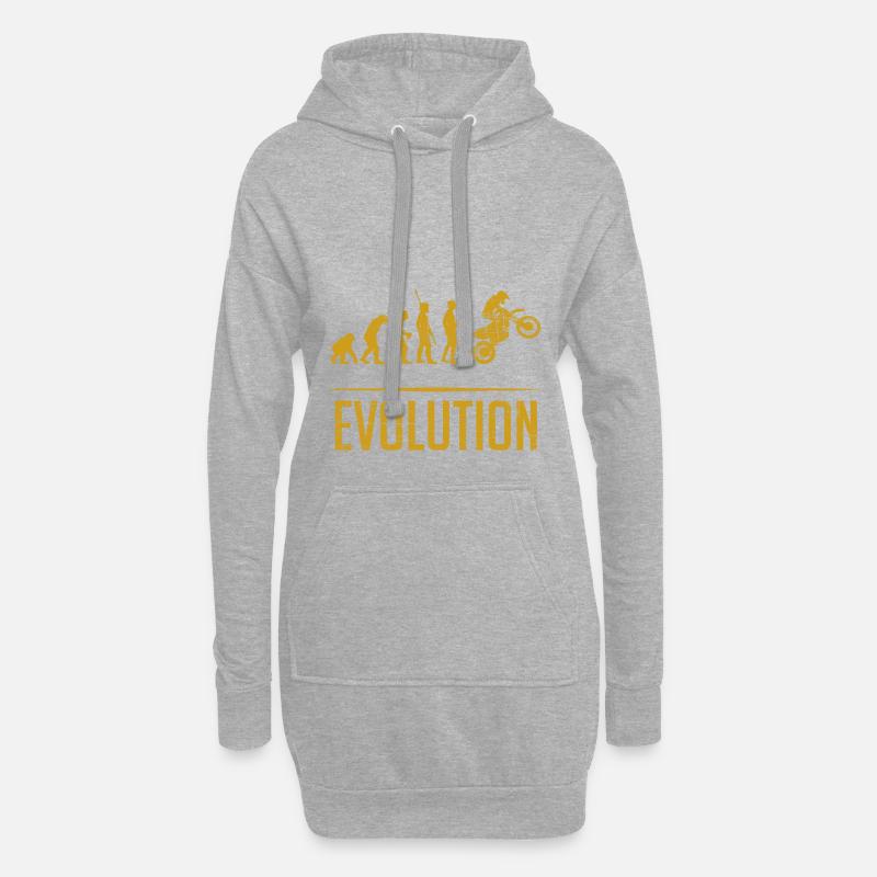 Motocross T-Shirt, Hoodie oder Pullover - Hoodie-Kleid - Grau meliert
