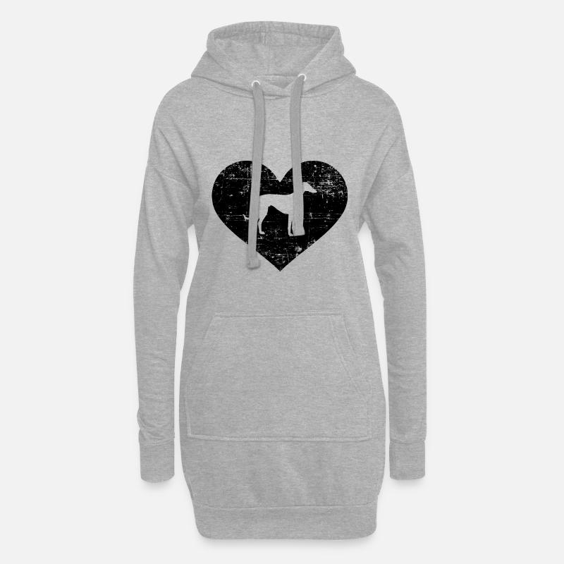 Whippet - Hoodie-Kleid - Grau meliert