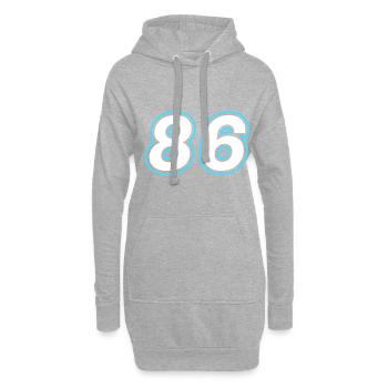 86 Zahl Symbol - Hoodie-Kleid - Grau meliert - Vorne