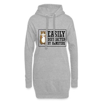 Easily Distracted By Hamsters Animal Lover Hamster - Hoodie-Kleid - Grau meliert - Vorne