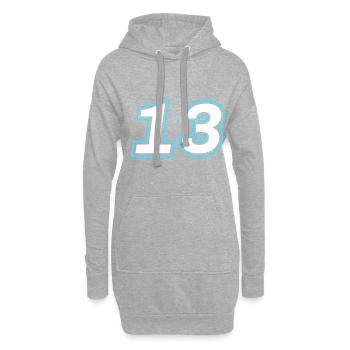 13 symbole de nombre - Sweat-shirt à capuche long Femme - gris chiné - Devant