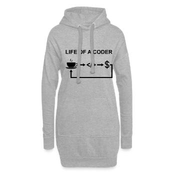 Life Of A Coder Software Developer Programmer Nerd - Hoodie-Kleid - Grau meliert - Vorne