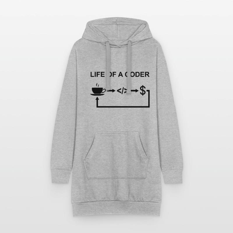 Life Of A Coder Software Developer Programmer Nerd Hoodie-Kleid