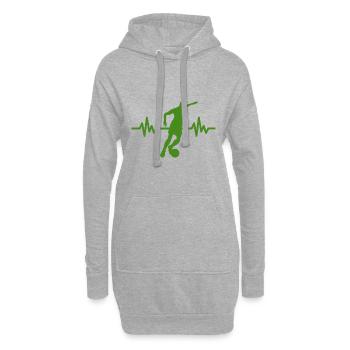 Herzschlag - Soccer / Sportverein Kicker Fußball - Hoodie-Kleid - Grau meliert - Vorne