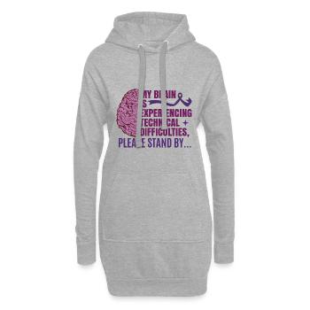 Epilepsie-Bewusstseinsmonat Bekleidung - Hoodie-Kleid - Grau meliert - Vorne