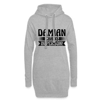Prénom Damian - Sweat-shirt à capuche long Femme - gris chiné - Devant