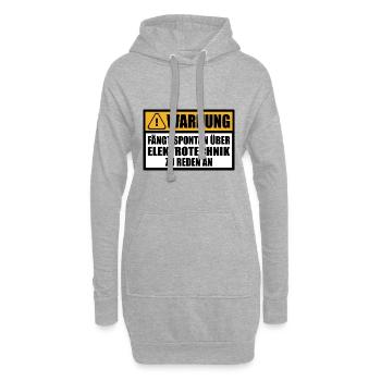 Elektrotechniker Lustige Witzige Humor Sprüche - Hoodie-Kleid - Grau meliert - Vorne
