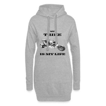 Trike Bike Motorrad Chopper - Hoodie-Kleid - Grau meliert - Vorne