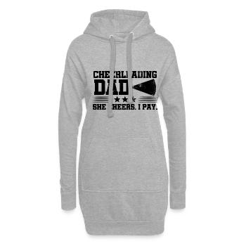 Cheerleading Dad She Cheers I Play Cheerleader Gym - Hoodie-Kleid - Grau meliert - Vorne