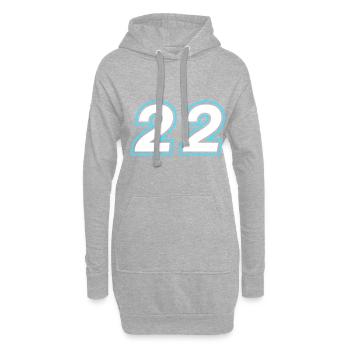22 symbole de nombre - Sweat-shirt à capuche long Femme - gris chiné - Devant