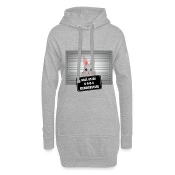 Osterhase - EIERDIEBSTAHL - Hoodie-Kleid - Grau meliert - Vorne