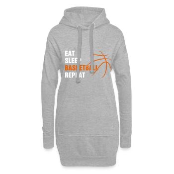 Cadeau pour les fans de basket- femmes et hommes mangent sommeil bas - Sweat-shirt à capuche long Femme - gris chiné - Devant