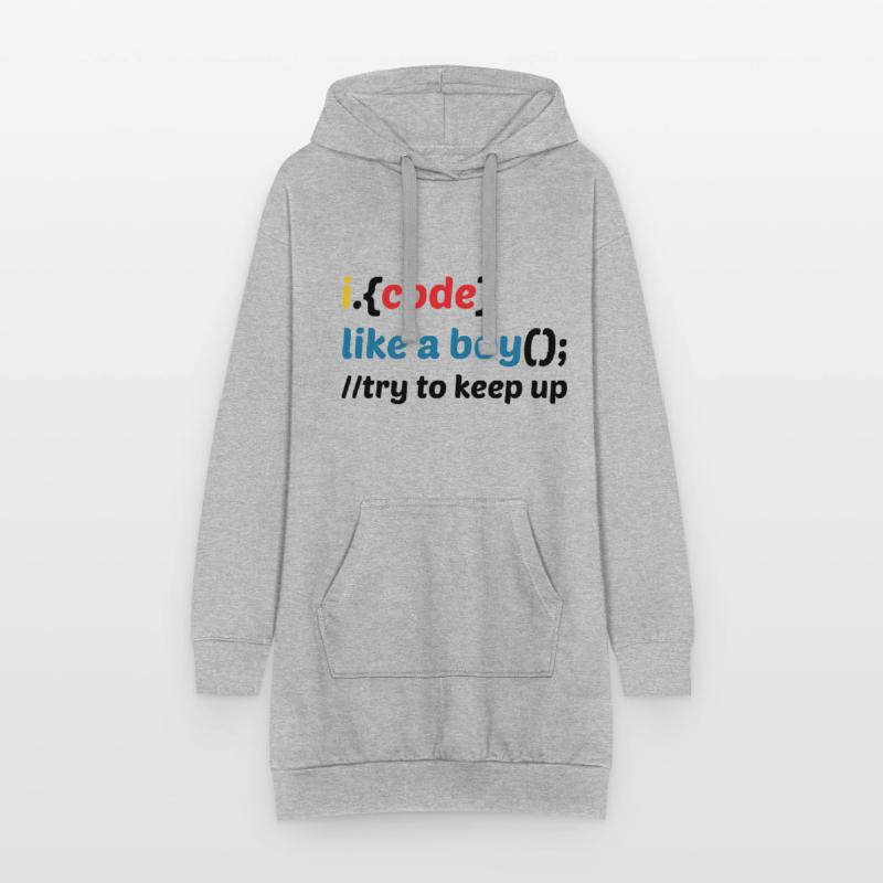 Code Like A Boy Coder Programmer Software Develope Hoodie-Kleid