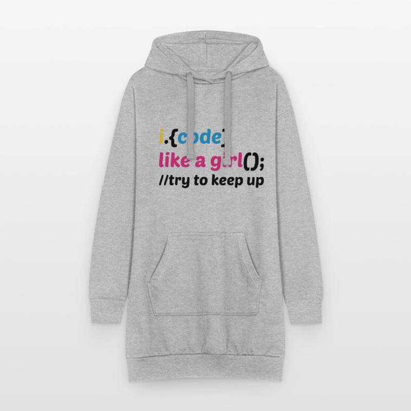 Code Like A Girl Coder Programmer Software Develop Hoodie-Kleid
