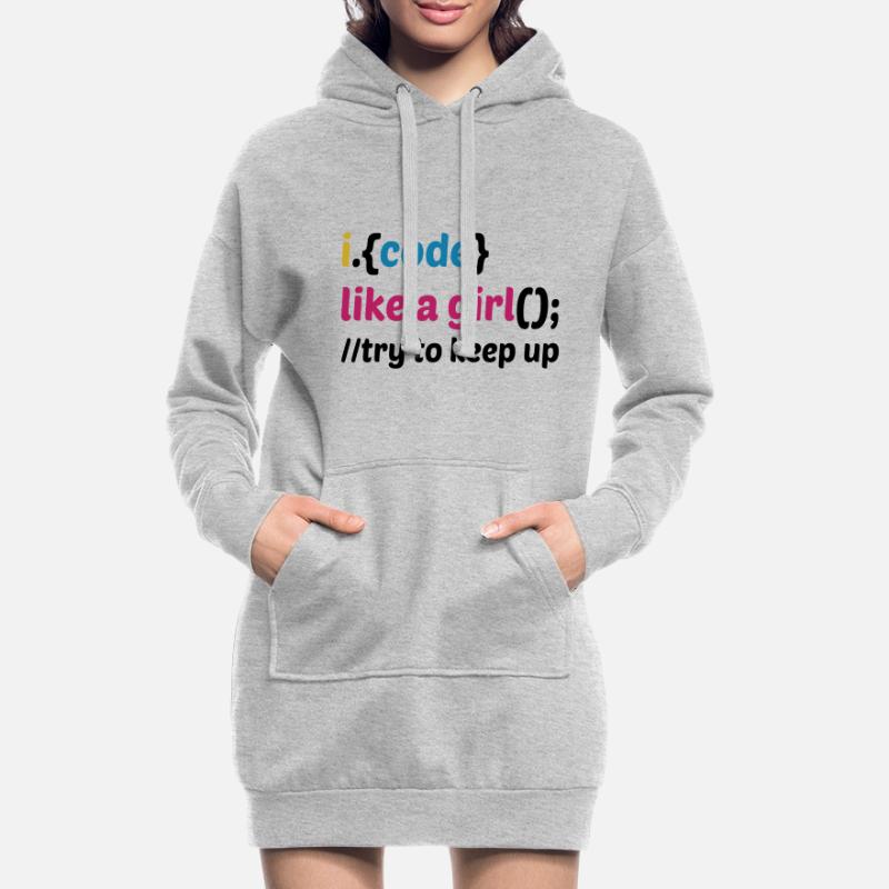 Code Like A Girl Coder Programmer Software Develop Hoodie-Kleid