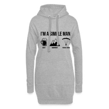I'm A Simple Man Graphic Parachute Paragliding Sky - Hoodie-Kleid - Grau meliert - Vorne