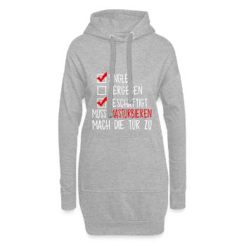 Single, muss masturbieren - Hoodie-Kleid - Grau meliert - Vorne