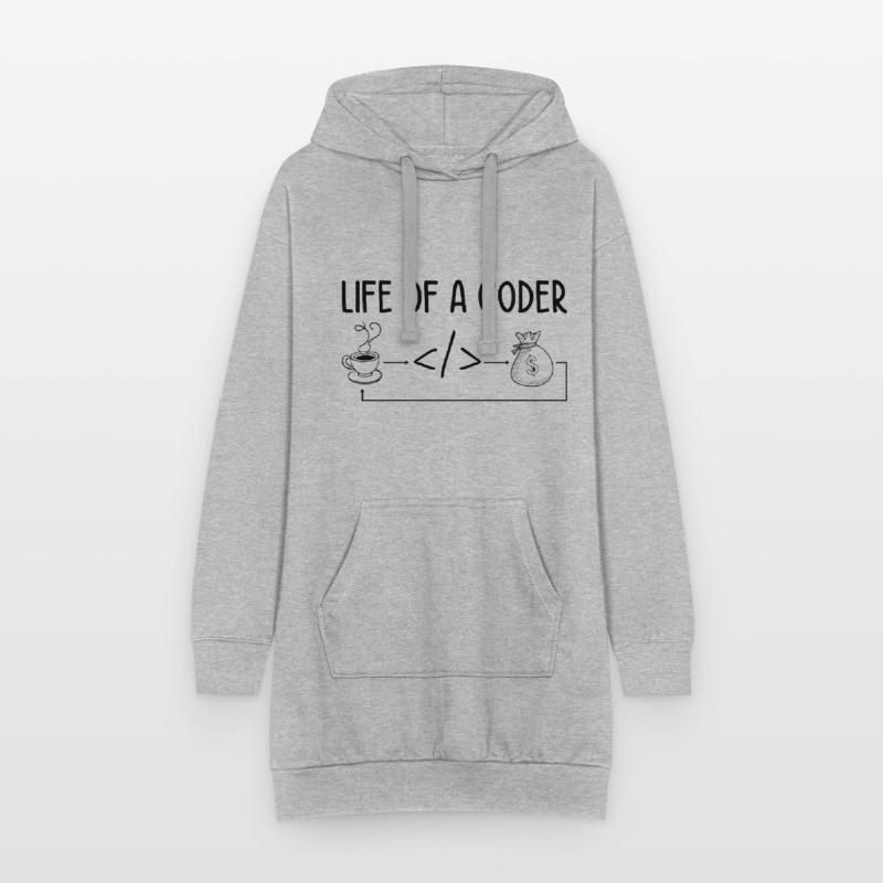 Life Of A Coder Software Developer Programmer Nerd Hoodie-Kleid