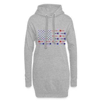 USA Graphic Dart Player Darts Dartboard Bullseye T - Hoodie Dress - heather grey - Front