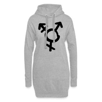 transgender symbol - Hoodie-Kleid - Grau meliert - Vorne