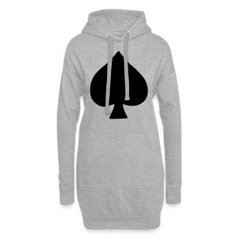 Emoji poker of spades sketch black - Hoodie Dress - heather grey - Front
