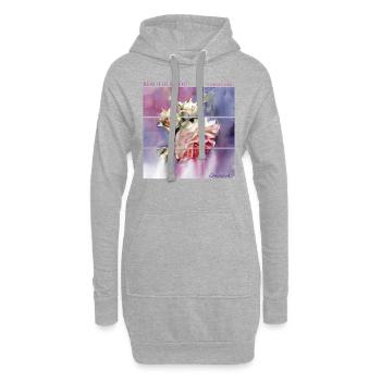 Weiße Rosen, Geschenkstrauß aus Rosen.White Roses. - Hoodie-Kleid - Grau meliert - Vorne