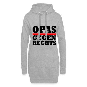 Opas gegen rechts - Hoodie-Kleid - Grau meliert - Vorne