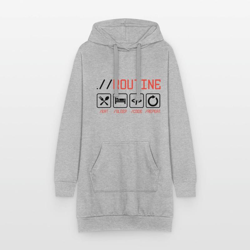 Routine Eat Sleep Code Repeat Software Developer C Hoodie-Kleid