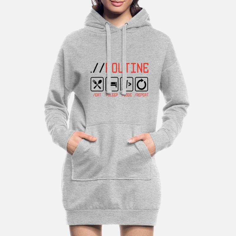 Routine Eat Sleep Code Repeat Software Developer C Hoodie-Kleid