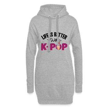 Koreanische Popmusik K-Pop - Hoodie-Kleid - Grau meliert - Vorne
