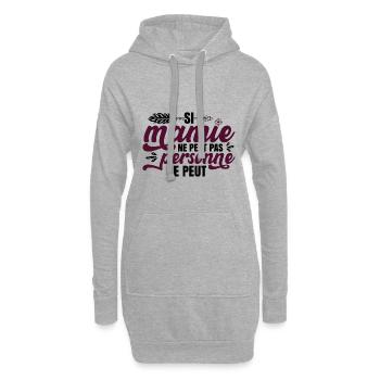 Si Mamie Ne Peut Pas Personne Ne Peut - Sweat-shirt à capuche long Femme - gris chiné - Devant