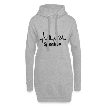 Haut-parleurs - Sweat-shirt à capuche long Femme - gris chiné - Devant