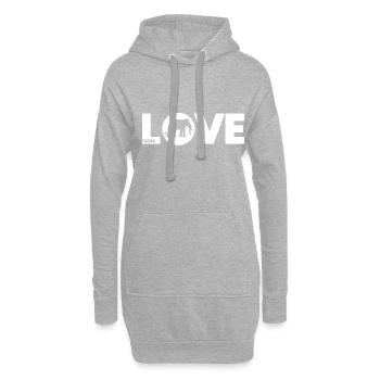 Ich Liebe Elefanten - Hoodie-Kleid - Grau meliert - Vorne