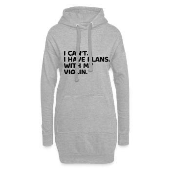 Je ne peux pas, j’ai des projets avec mon violon violoniste Fidd - Sweat-shirt à capuche long Femme - gris chiné - Devant